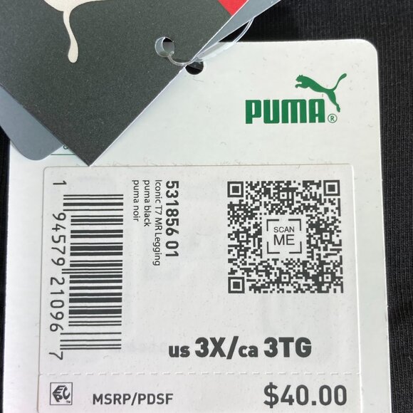 NEW! PUMA T7 MR LEGGING 3X Tight Fit Womens Track Pants Black White - Picture 8 of 8